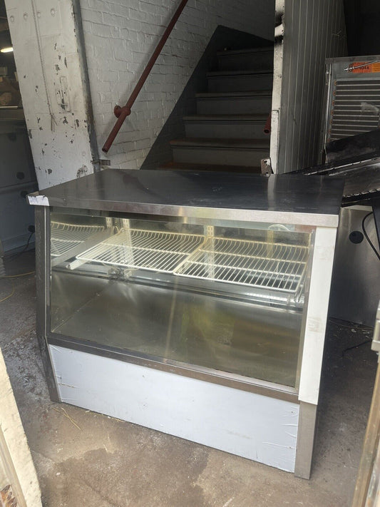 COMMERCIAL 48” NON REFRIGERATED GLASS DISPLAY CASE USED SS